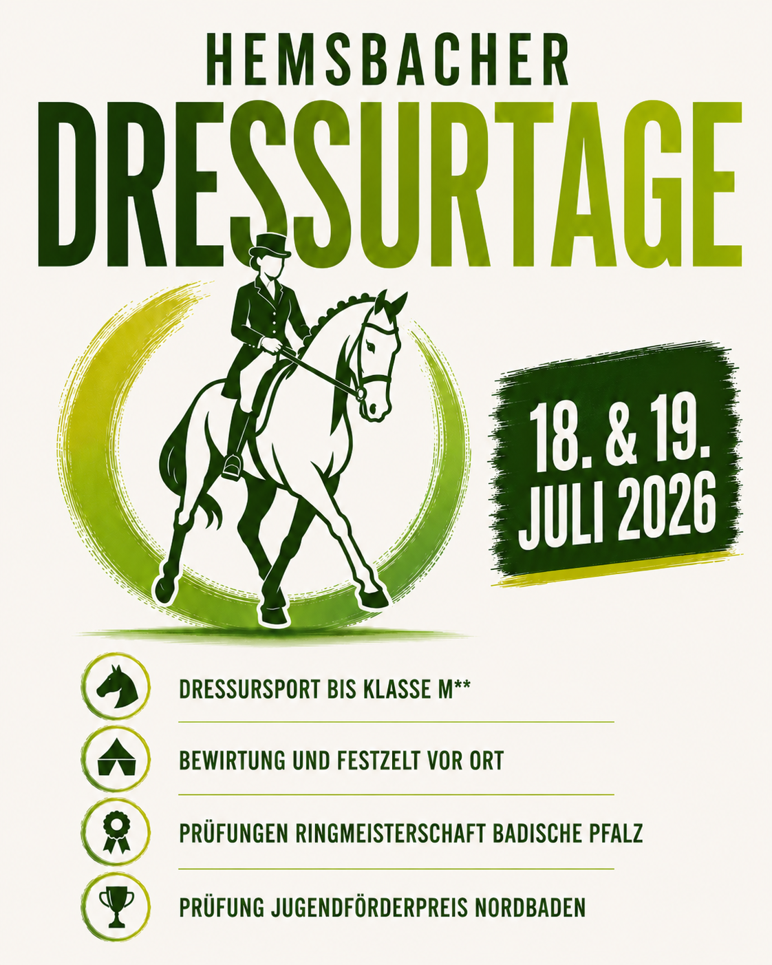 Flyer Hemsbacher Dressurtage 2026